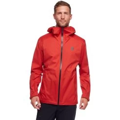Black Diamond Men's Stormline Stretch Rain Shell -Outdoors Shop CDT0 6019 M STORMLINE STRETCH RAIN SHELL RED ROCK 01
