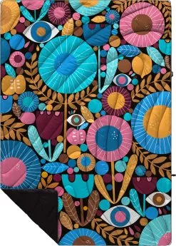 Rumpl Original Puffy Blanket - Printed 1-Person -Outdoors Shop TPPB LC1 1 NIGHT GARDEN LISACONGDON